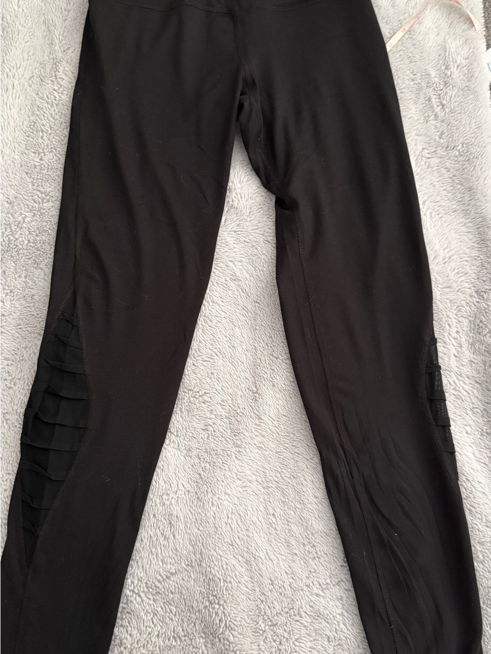 Champion Black Athletic Leggings with Subtle Logo Print